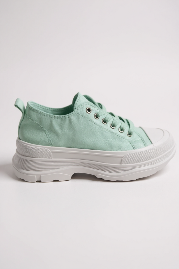 Baskets basses unisexes – Verte