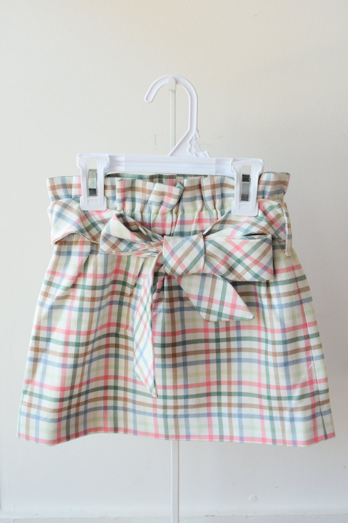 Beasley Bow Skirt-Woven Manalapan Plaid