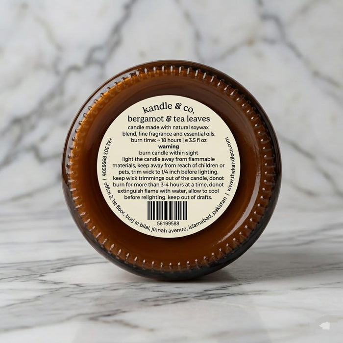 Bergamot Tea Leaves Candle - Tayyib Store - Kandle & Co's - Lahore