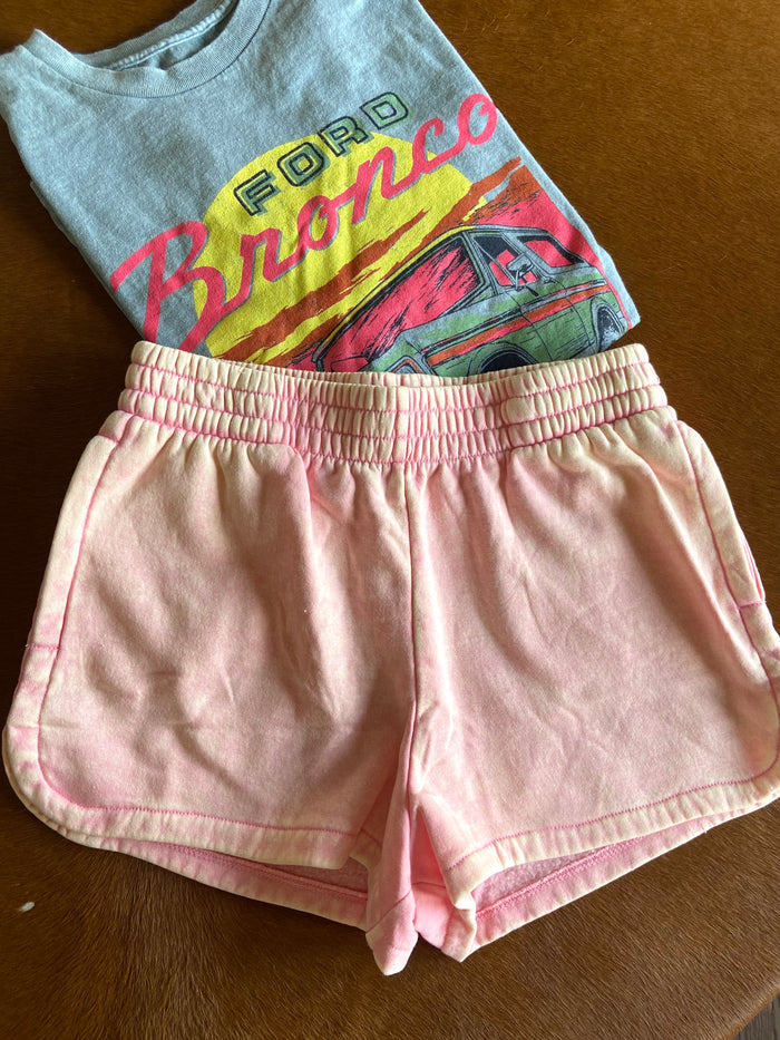 Betty's Acid Wash Shorts ~ Pink - Deer Creek Mercantile