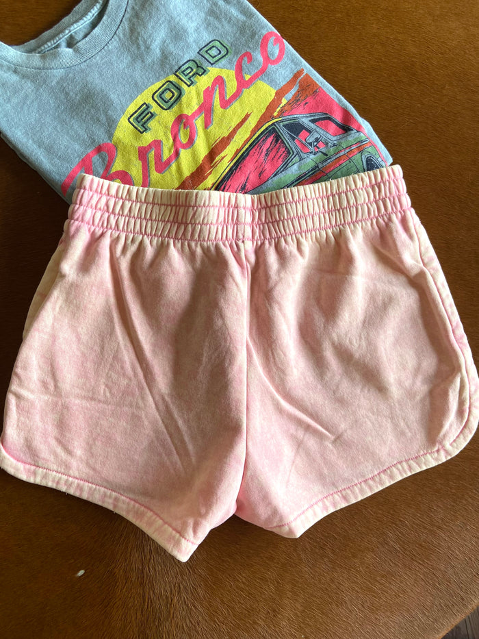 Betty's Acid Wash Shorts ~ Pink - Deer Creek Mercantile