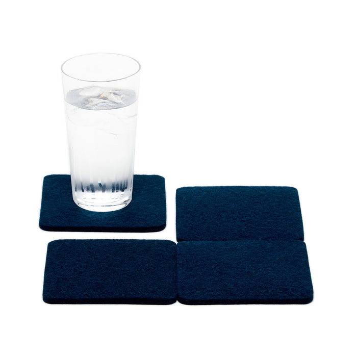 Bierfilzl Wool Felt Coaster Set of 4 - Marine in use