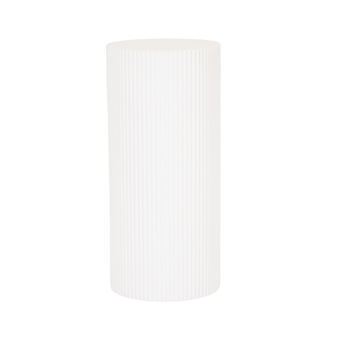 Bijzettafel Rond – Geribbelde Cilinder – MDF – Wit – 30x65cm