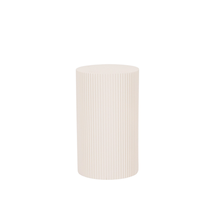 Bijzettafel Rond – Geribbelde Cilinder – MDF – Zand – 30x54cm