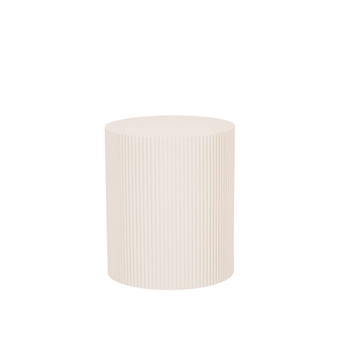 Bijzettafel Rond – Geribbelde Cilinder – MDF – Zand – 30x54cm