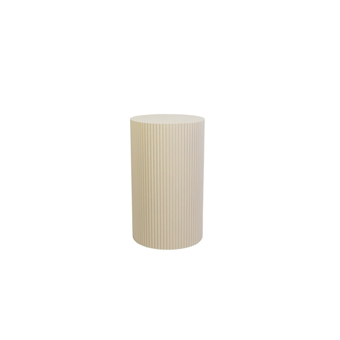 Bijzettafel Rond – Geribbelde Cilinder – MDF – Zand – 30x54cm