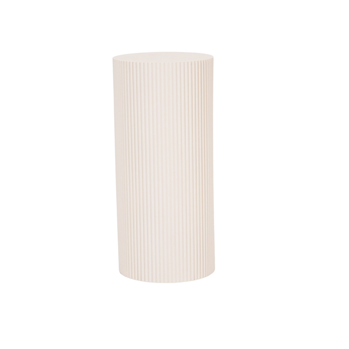 Bijzettafel Rond – Geribbelde Cilinder – MDF – Zand – 30x65cm