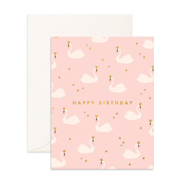 Birthday Swans Greeting Card