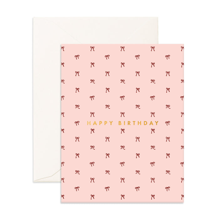 Birthday Tiny Bows Blush Greeting Card