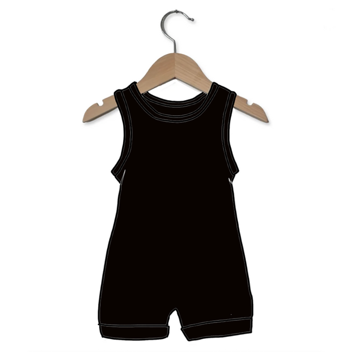 Black Sleeveless Shorty Romper