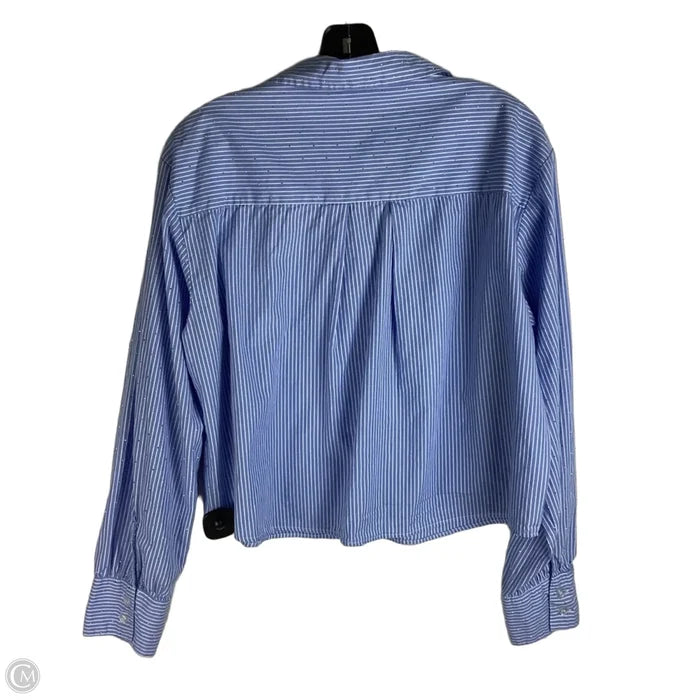 Blouse Long Sleeve By Velvet Heart In Striped Pattern, Size: L