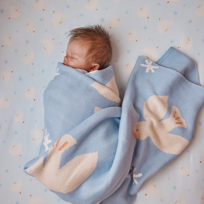 Blue Doves Blanket