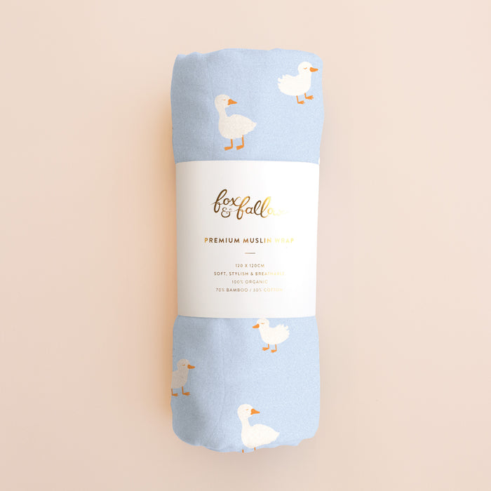 Blue Ducks Muslin Wrap Swaddle - PRE-ORDER (OCTOBER)