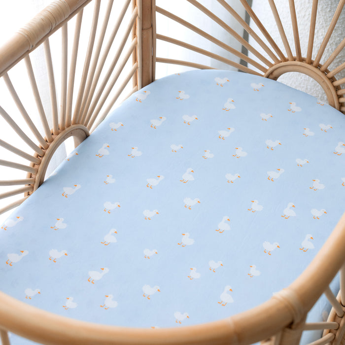 Blue Ducks Organic Fitted Bassinet Sheet/Change Pad Cover