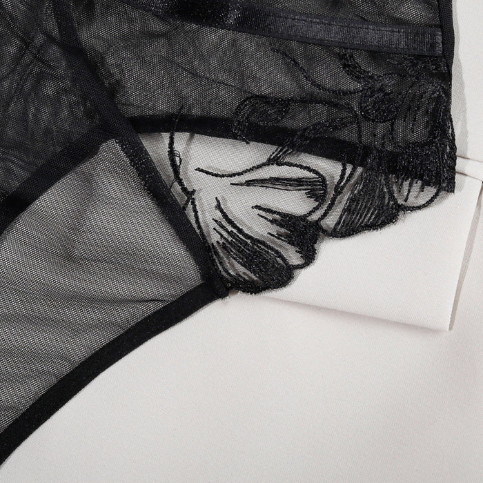 💎 Body « Black Dahlia » – Transparence sensuelle & broderie florale 🖤✨