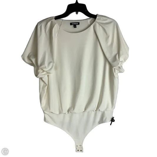 Bodysuit By Express In Cream, Size: L