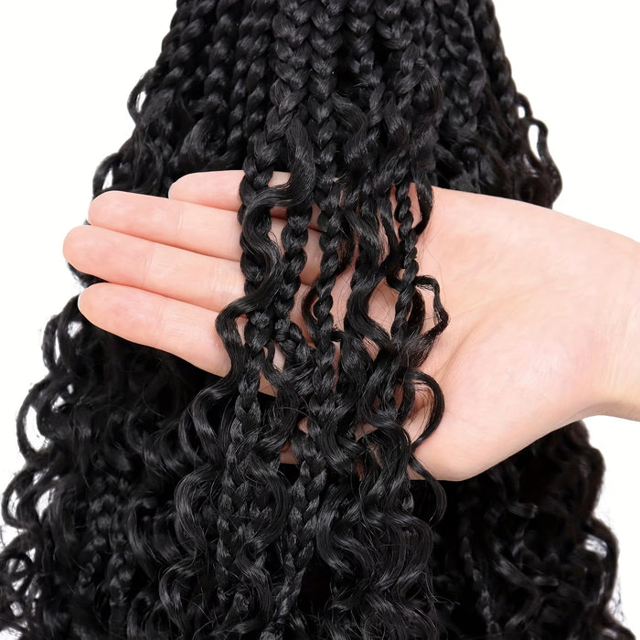 Boho Goddess Crochet Braids 12″ – Curly-End Protective Braiding Hair for Natural Hairstyles Clessenza Beauty Store