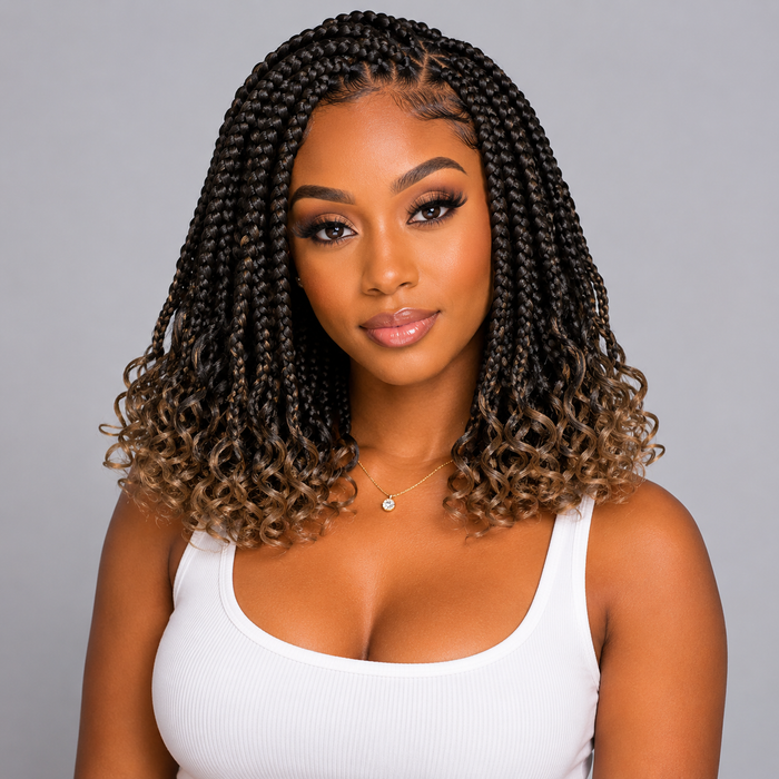 Boho Goddess Crochet Braids 12″ – Curly-End Protective Braiding Hair for Natural Hairstyles Clessenza Beauty Store