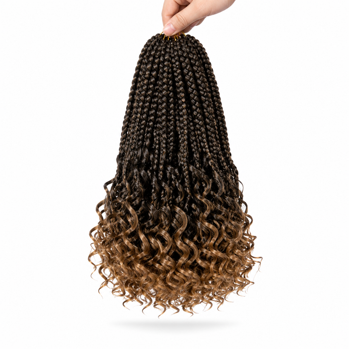 Boho Goddess Crochet Braids 12″ – Curly-End Protective Braiding Hair for Natural Hairstyles Clessenza Beauty Store