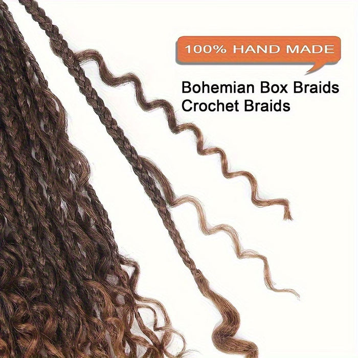 Boho Goddess Crochet Braids 14″ – Curly-End Protective Braiding Hair, Color #T30 Ombre Brown Clessenza Beauty Store