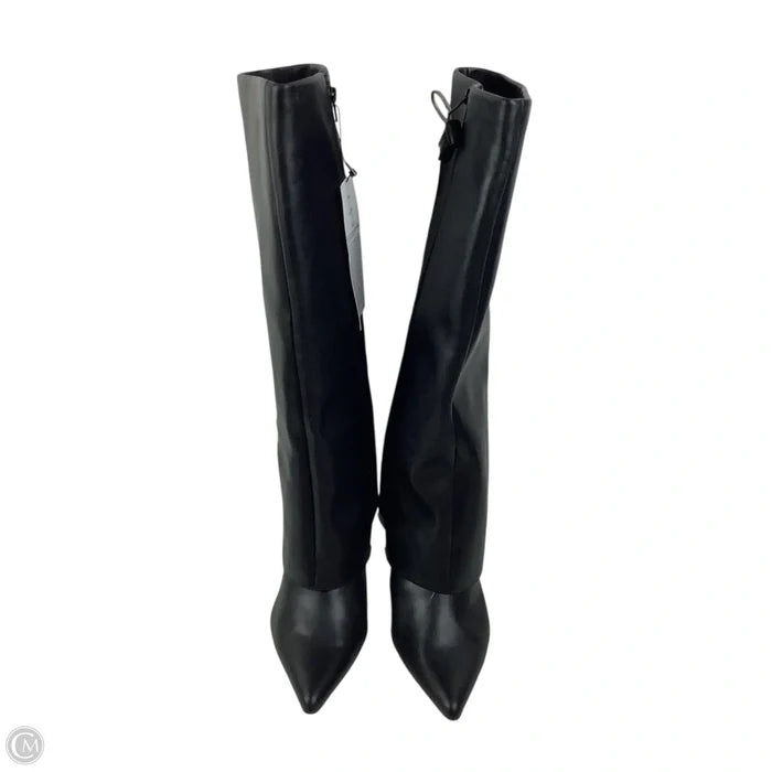 Boots Mid-calf Heels By The Drop In Black, Size: 11