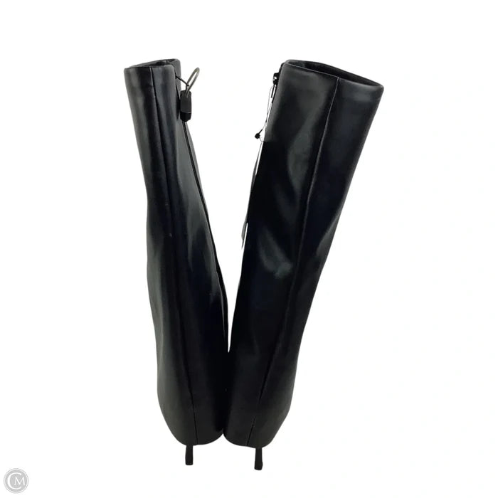 Boots Mid-calf Heels By The Drop In Black, Size: 11