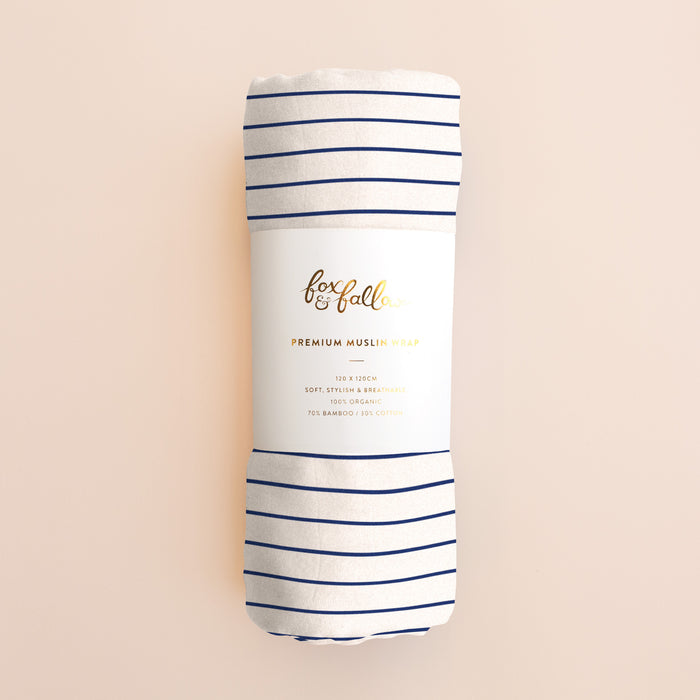 Breton Stripe Muslin Wrap Swaddle