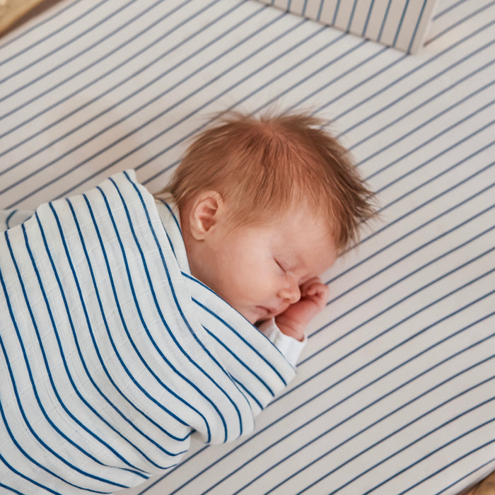 Breton Stripe Muslin Wrap Swaddle