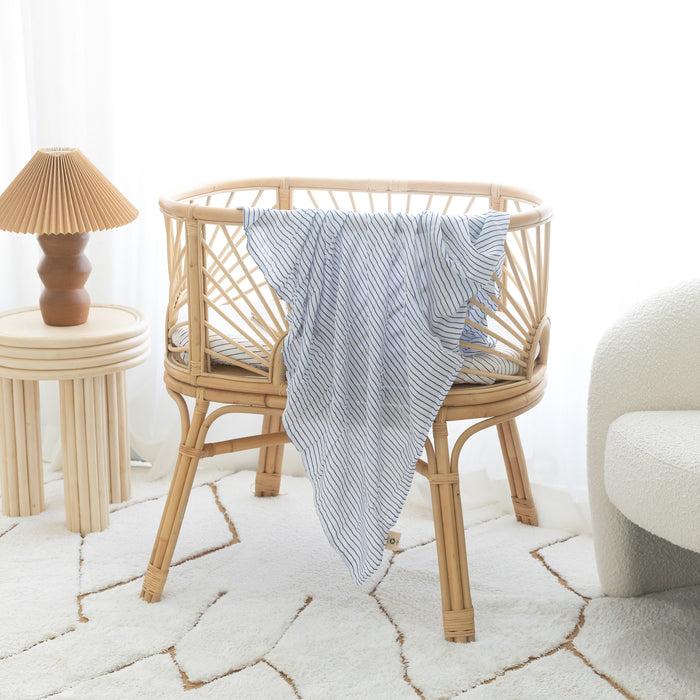 Breton Stripe Organic Fitted Bassinet Sheet/Change Pad Cover