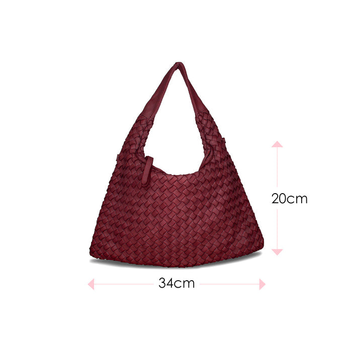 Bronte: Bordeau Weave Leather Bags Sole Bliss Bordeau Weave Leather