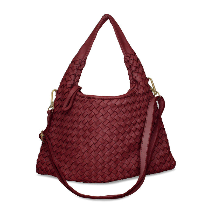 Bronte: Bordeau Weave Leather Bags Sole Bliss Bordeau Weave Leather