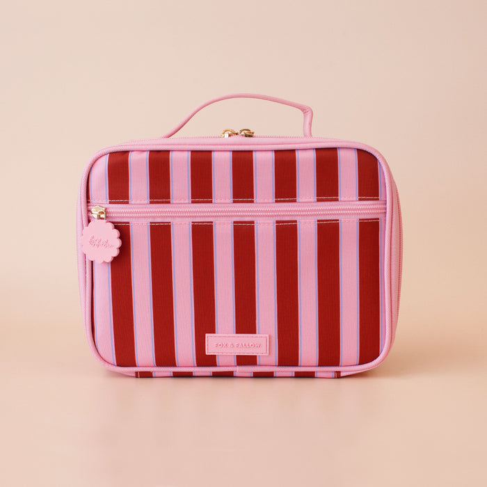 Burgundy Stripe Mini Lunch Bag - SECONDS