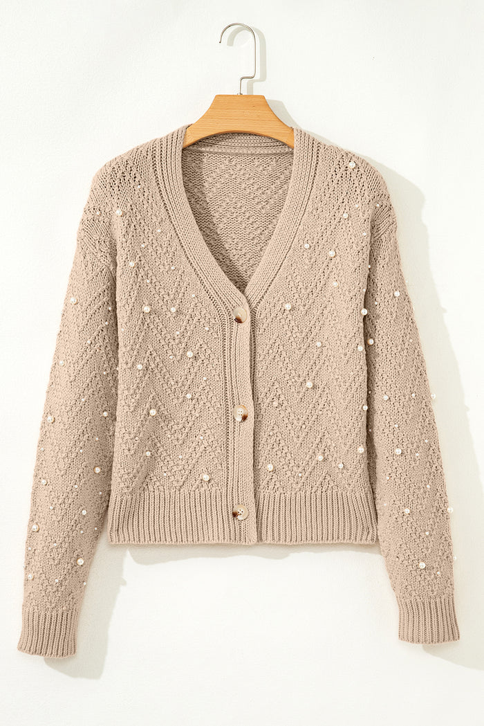 Cardigan à Perles et Col V