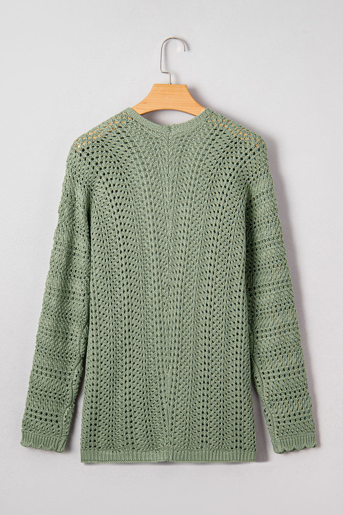 Cardigan Ajouré à Bord Festonné