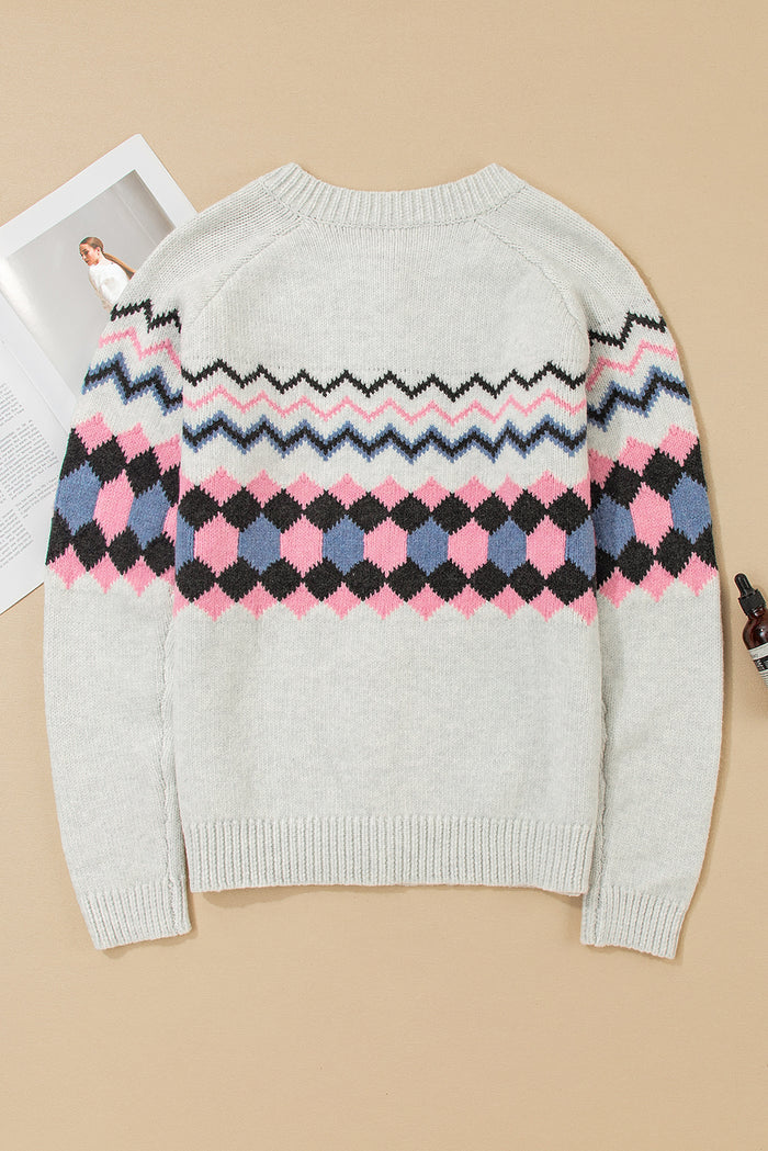 Cardigan Géométrique Boutonné
