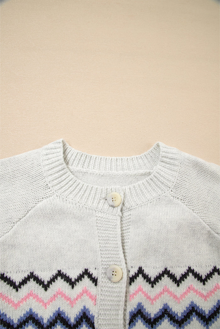 Cardigan Géométrique Boutonné