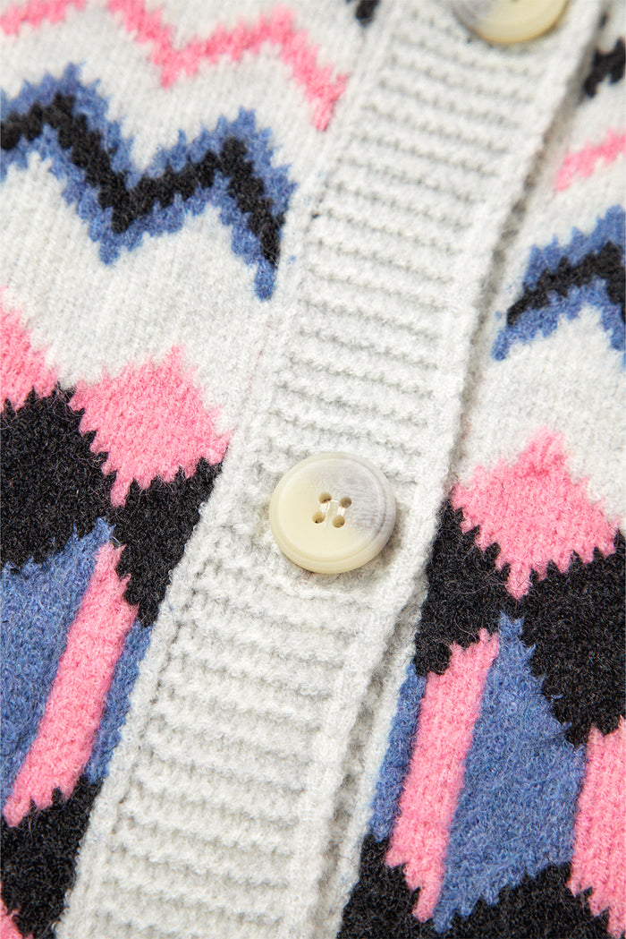 Cardigan Géométrique Boutonné