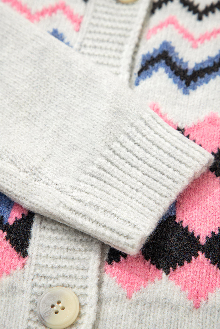 Cardigan Géométrique Boutonné
