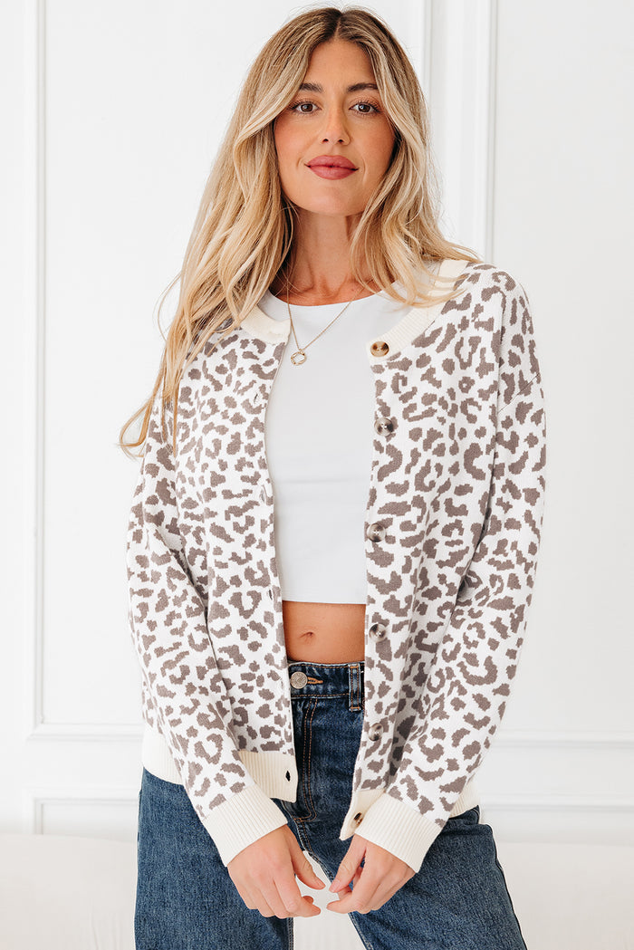 Cardigan Léopard en Grosse Maille