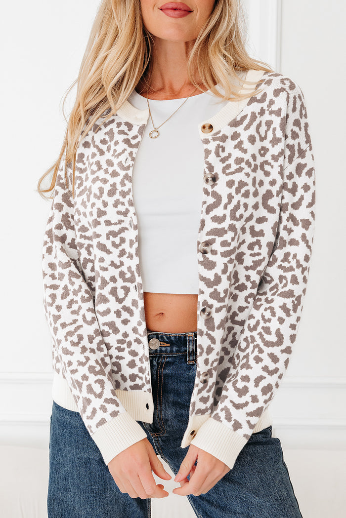 Cardigan Léopard en Grosse Maille