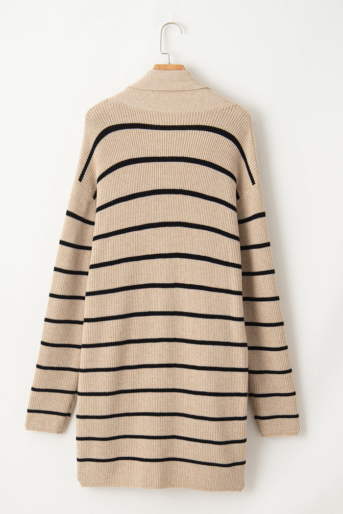 Cardigan ouvert à rayures noires *