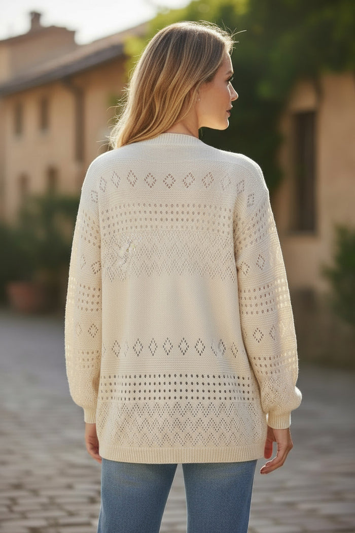 Cardigan Ouvert en Tricot Creux