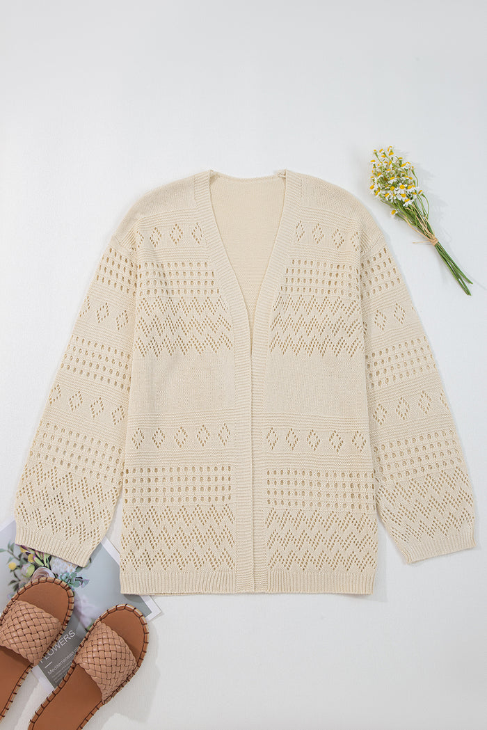 Cardigan Ouvert en Tricot Creux