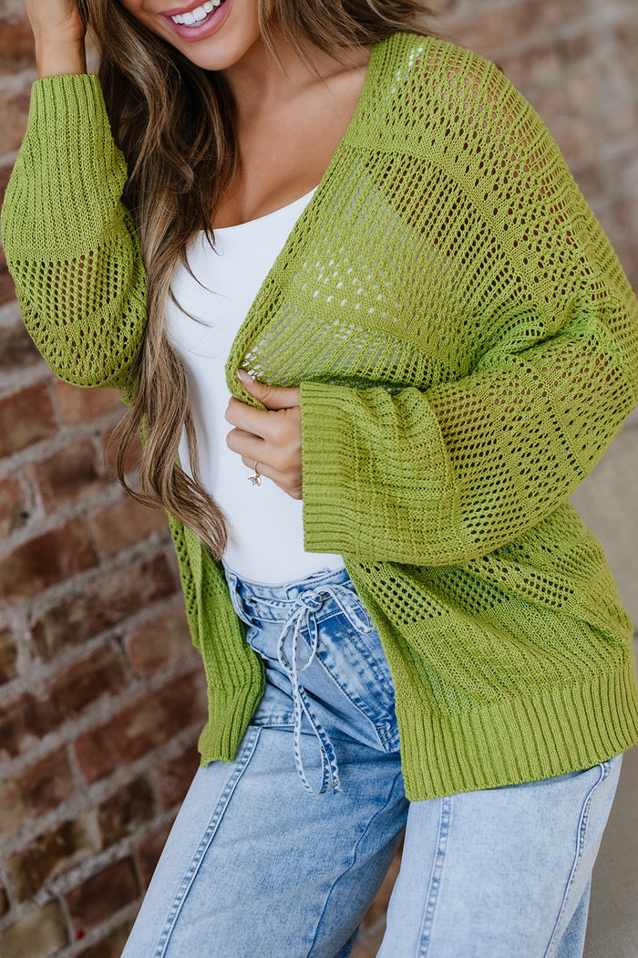 Cardigan Oversize en Maille Crochetée