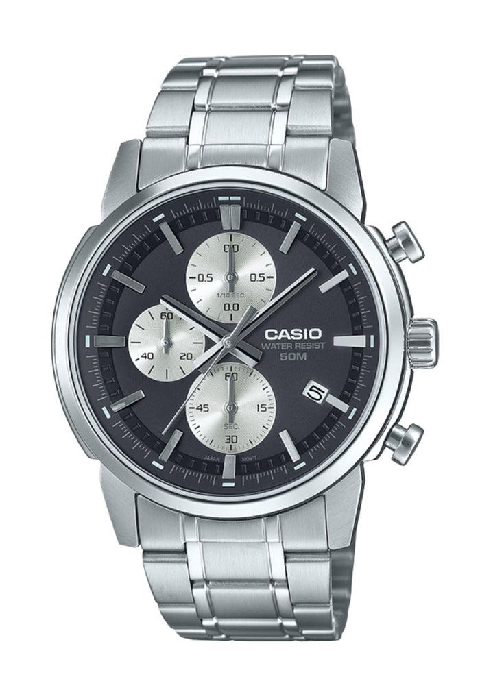 Casio MTP-E510D-1A2 Chronograph Stainless Steel Strap Watch for Men-Watch Portal Philippines
