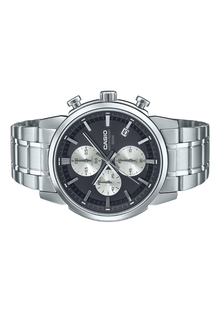 Casio MTP-E510D-1A2 Chronograph Stainless Steel Strap Watch for Men-Watch Portal Philippines