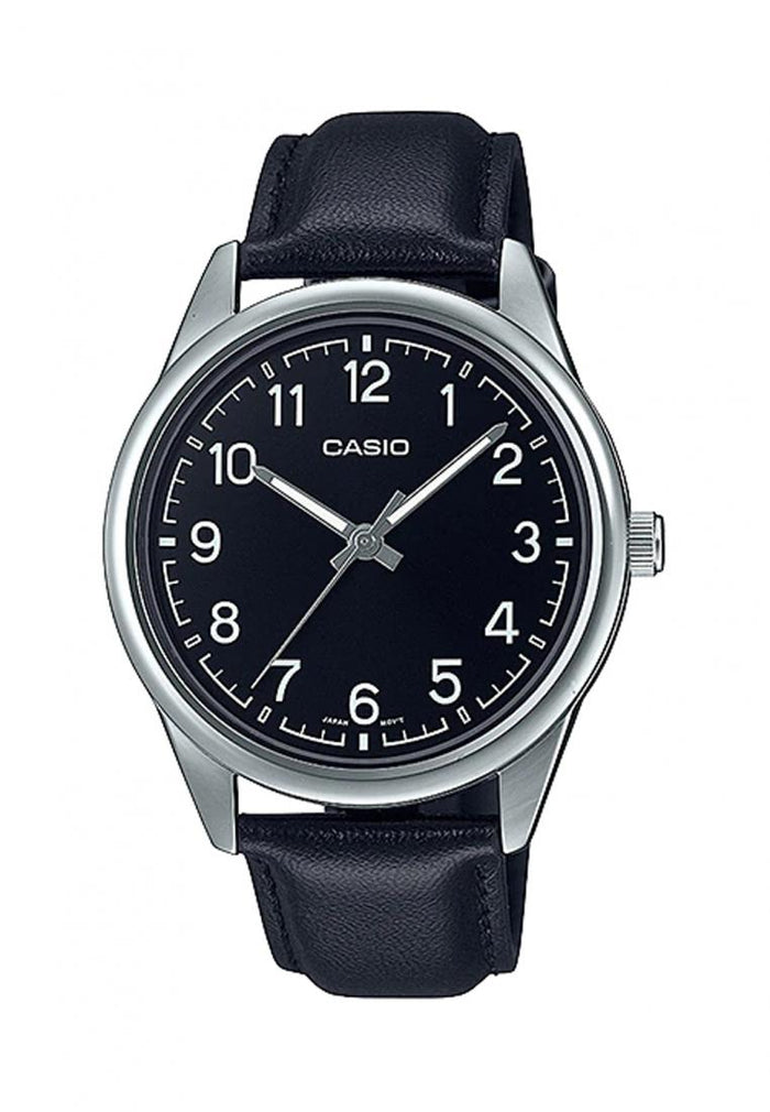 Casio MTP-V005L-1B4 Analog Leather Strap Watch For Men-Watch Portal Philippines