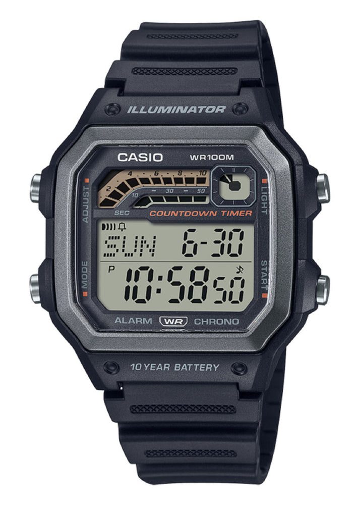 Casio WS-1600H-1A Analog Rubber Strap Watch For Men-Watch Portal Philippines