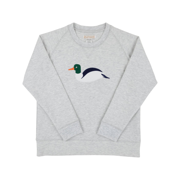 Cassidy Comfy Crewneck-Heathered Grey/Duck