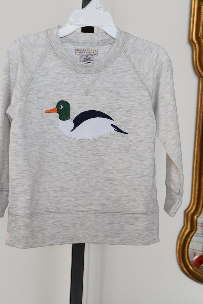 Cassidy Comfy Crewneck-Heathered Grey/Duck